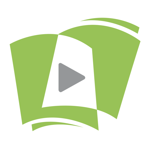EveryCate-Logo: ein grünes aufgeschlagenes Buch mit grauem Play-Button